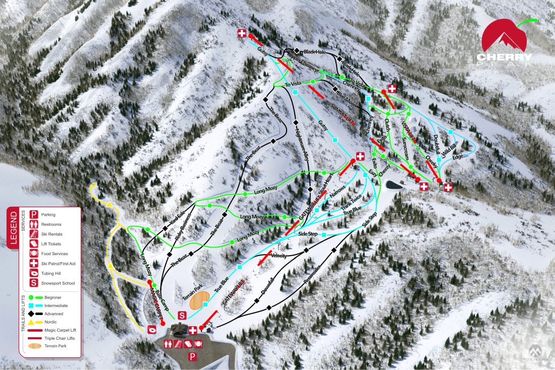 Cherry Peak Trail Map Cherry Peak Piste And Ski Trail Map