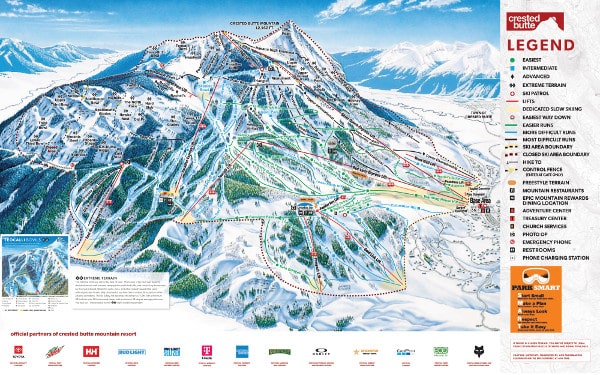Crested Butte Ski Resort Piste Ski Trail Map