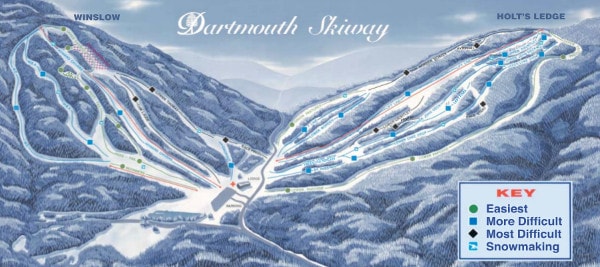Dartmouth Skiway Ski Resort Piste Map