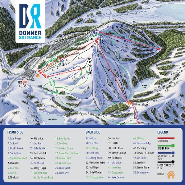 Donner Ski Ranch Piste Map