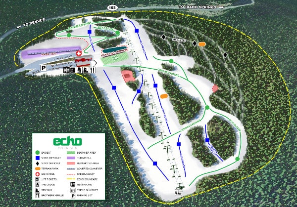 Echo Mountain Ski Resort Piste Map