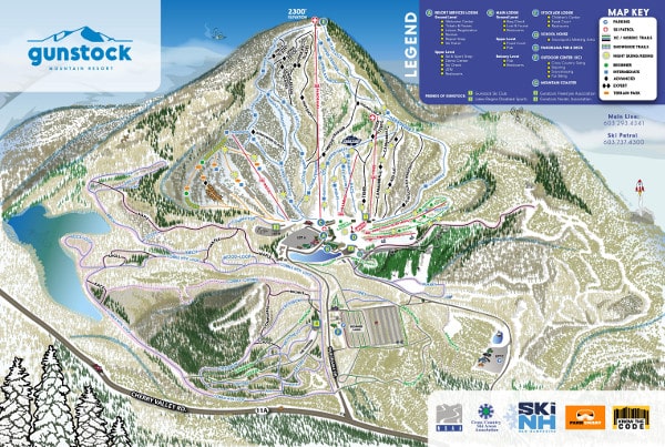 Nh Ski Areas Map Gunstock Piste And Ski Trail Maps