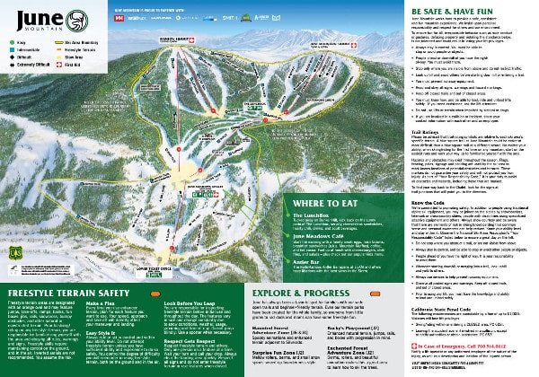 June Mountain Ski Resort Piste Map