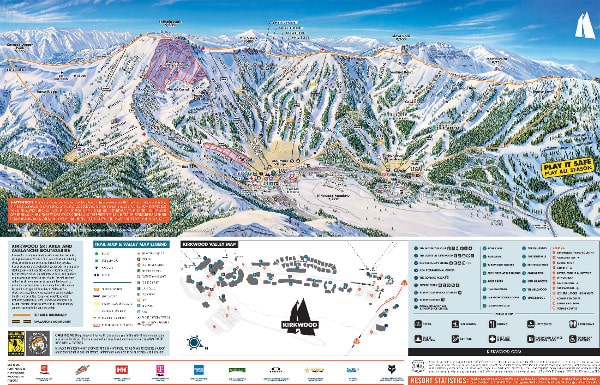 Kirkwood, Lake Tahoe Ski Resort Piste Map