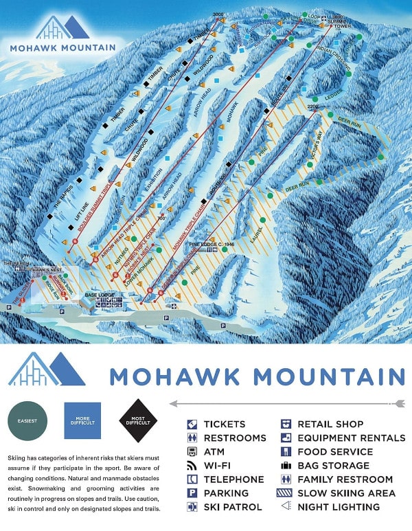 Mohawk Mountain Ski Resort Piste Map