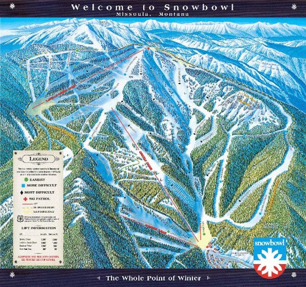 Montana Snowbowl Ski Resort Piste Map