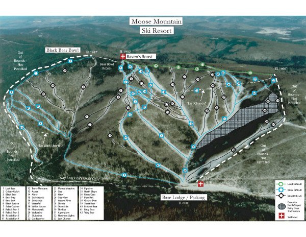 Moose Mountain Ski Resort Piste Map
