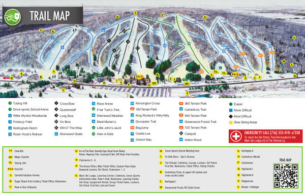 Peek'n Peak Ski Resort Piste Map