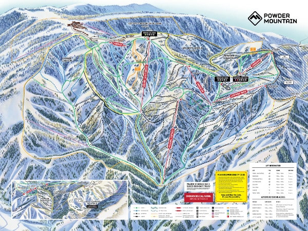 Powder Mountain Ski Resort Piste Ski Map