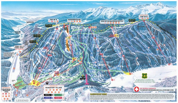 Purgatory Ski Resort, Colorado Piste Map