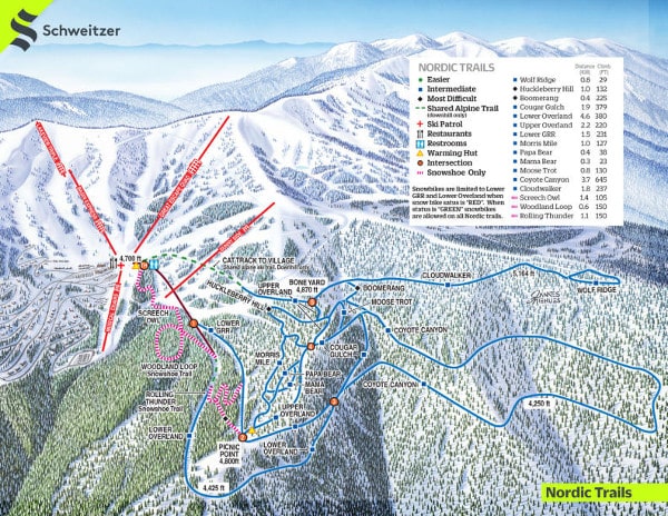 Schweitzer Ski Resort Piste Ski Map
