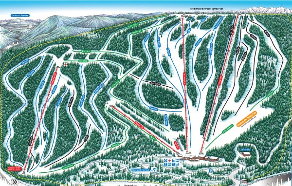 Snowy Range Ski Resort Piste Ski trail Map