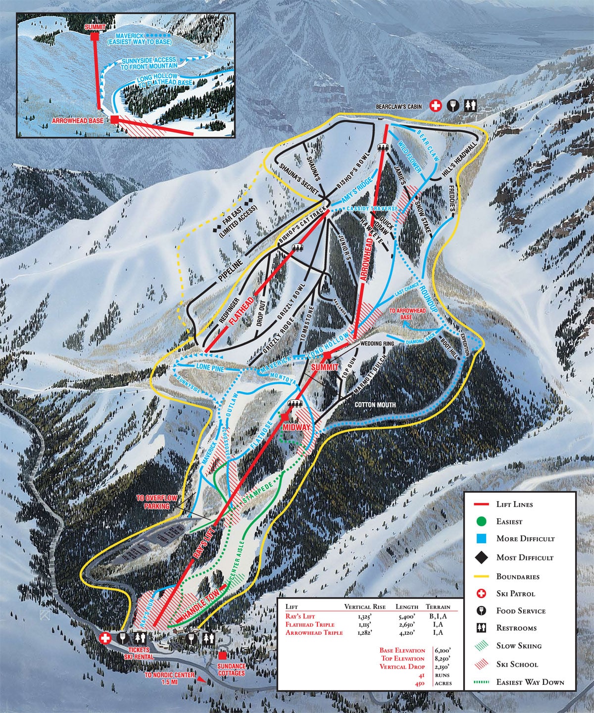 Sundance Piste And Ski Trail Maps