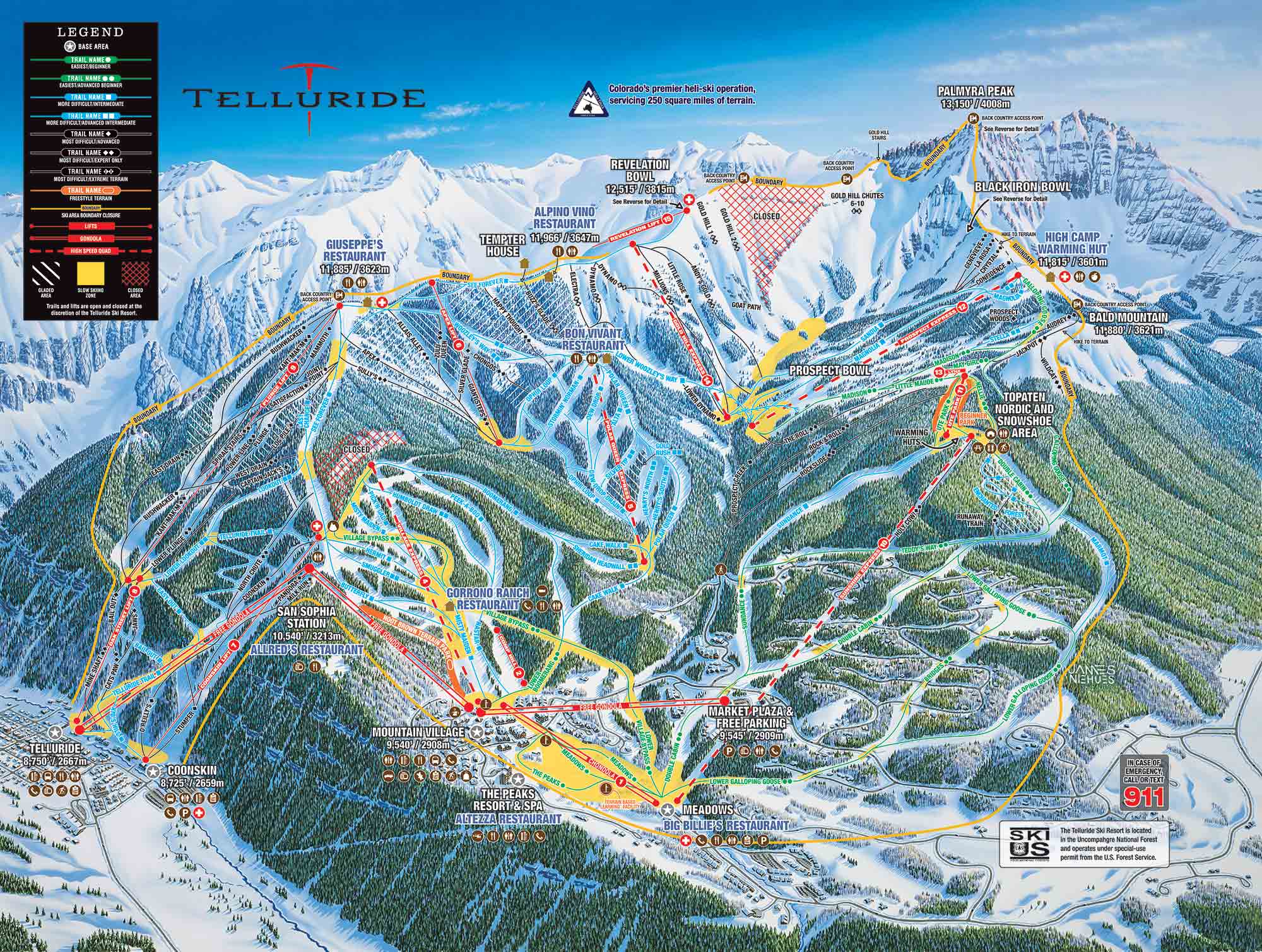 Telluride Ski Map Pdf Telluride Piste And Ski Trail Maps