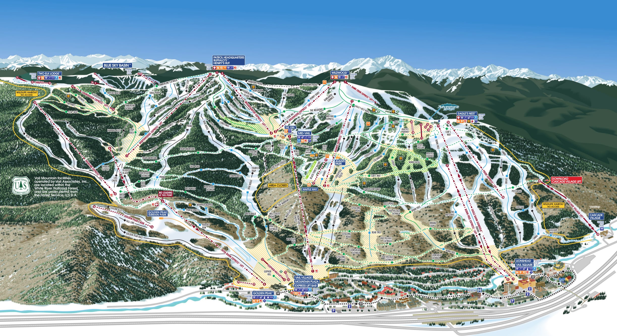 Vail Piste And Ski Trail Maps