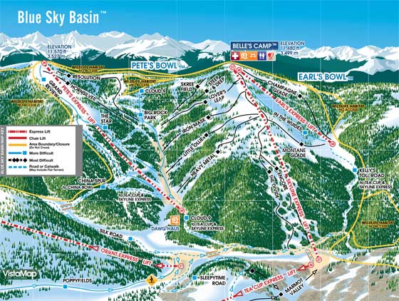 Vail Piste Maps - Vail PisteMap BlueSkyBasin