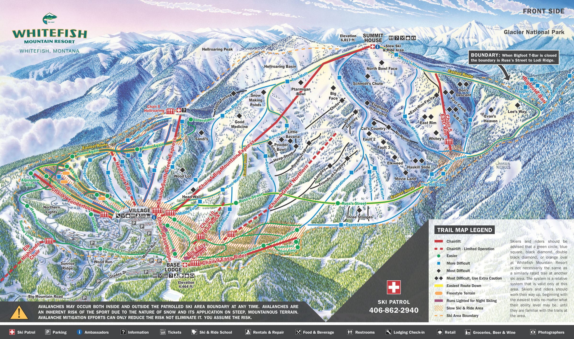 Map Of Whitefish Montana Area Whitefish Piste And Ski Trail Maps