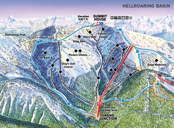 Whitefish Hellroaring Piste Map