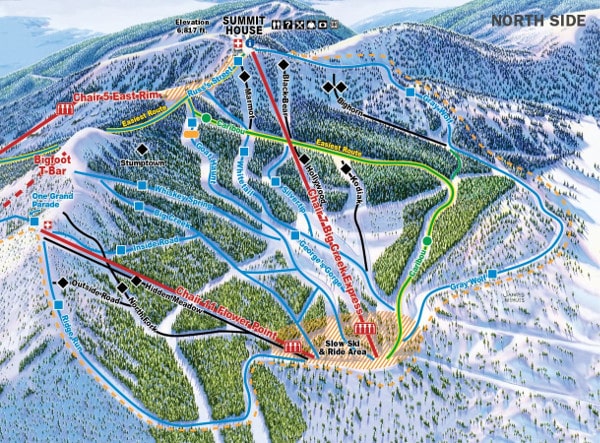 Whitefish Mountain North Side Ski Resort Piste Map