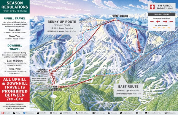 Whitefish Uphill Piste Map