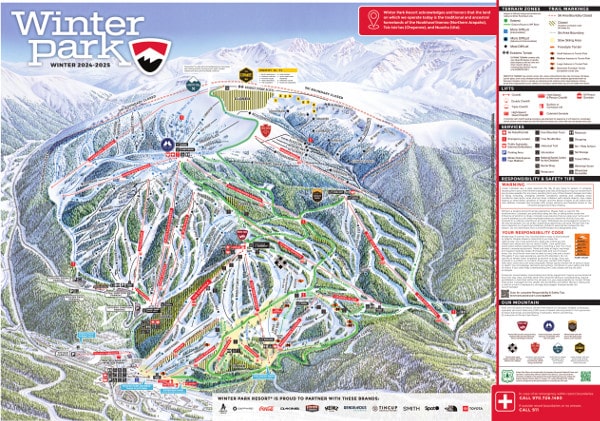 Winter Park Ski Resort Piste Ski Map