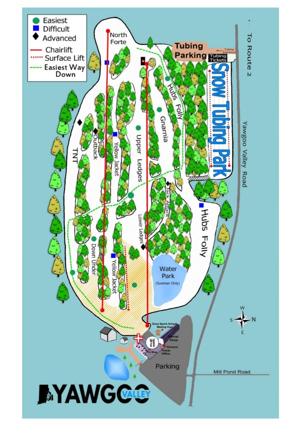 Yawgoo Valley Ski Resort Piste Ski Trail Map