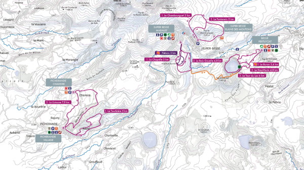 Sancy South Snow Shoeing Trail Map